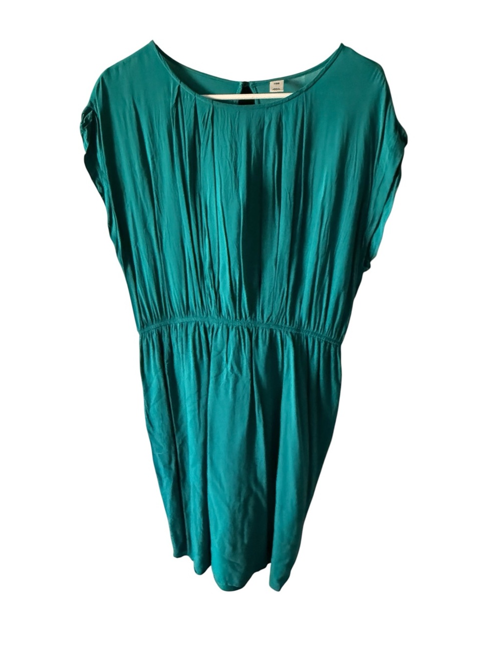 Old Navy Teal Green Short Sleeve Gathered Waist Dress